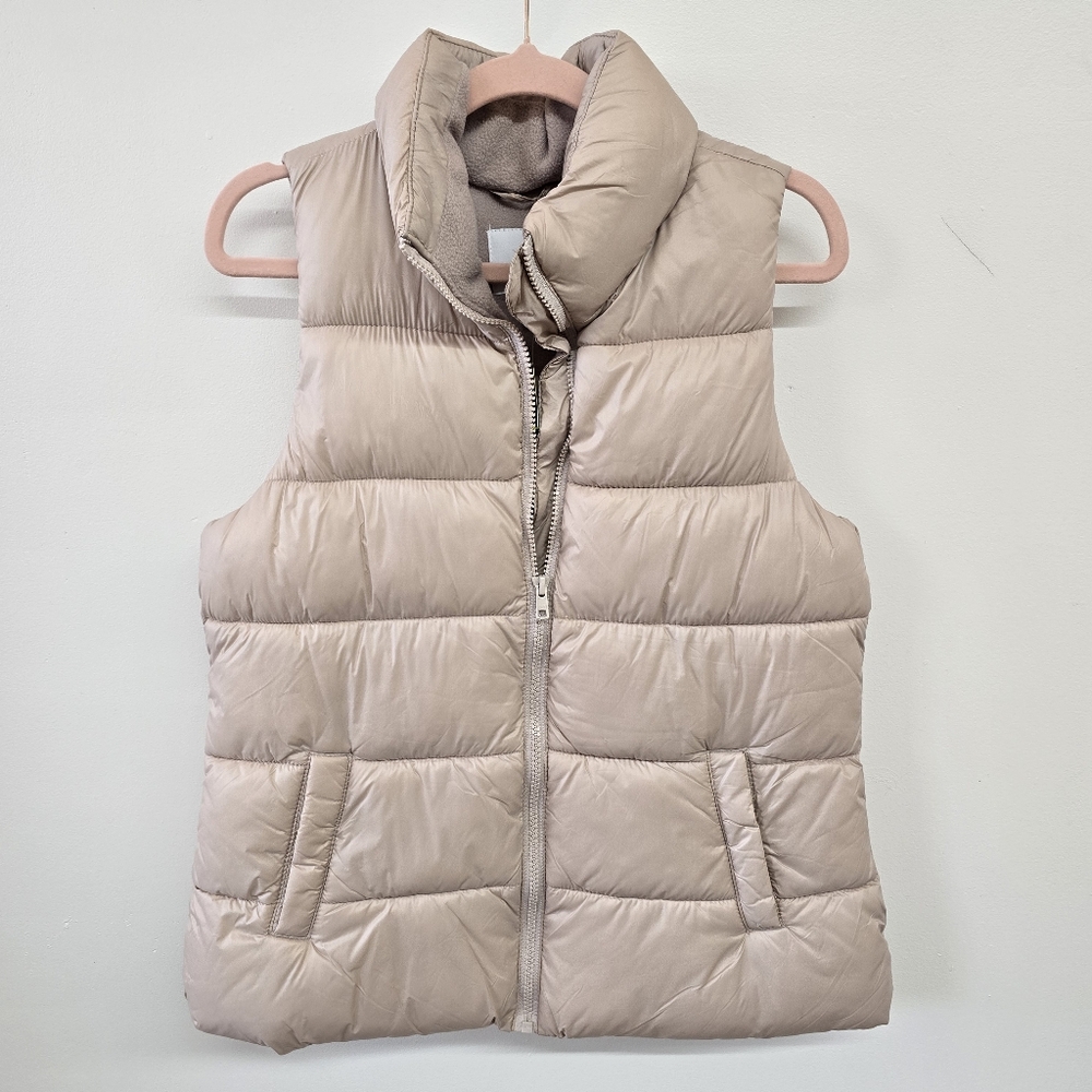 Old Navy Quilted Puffer Vest Blush Beige Sz XS